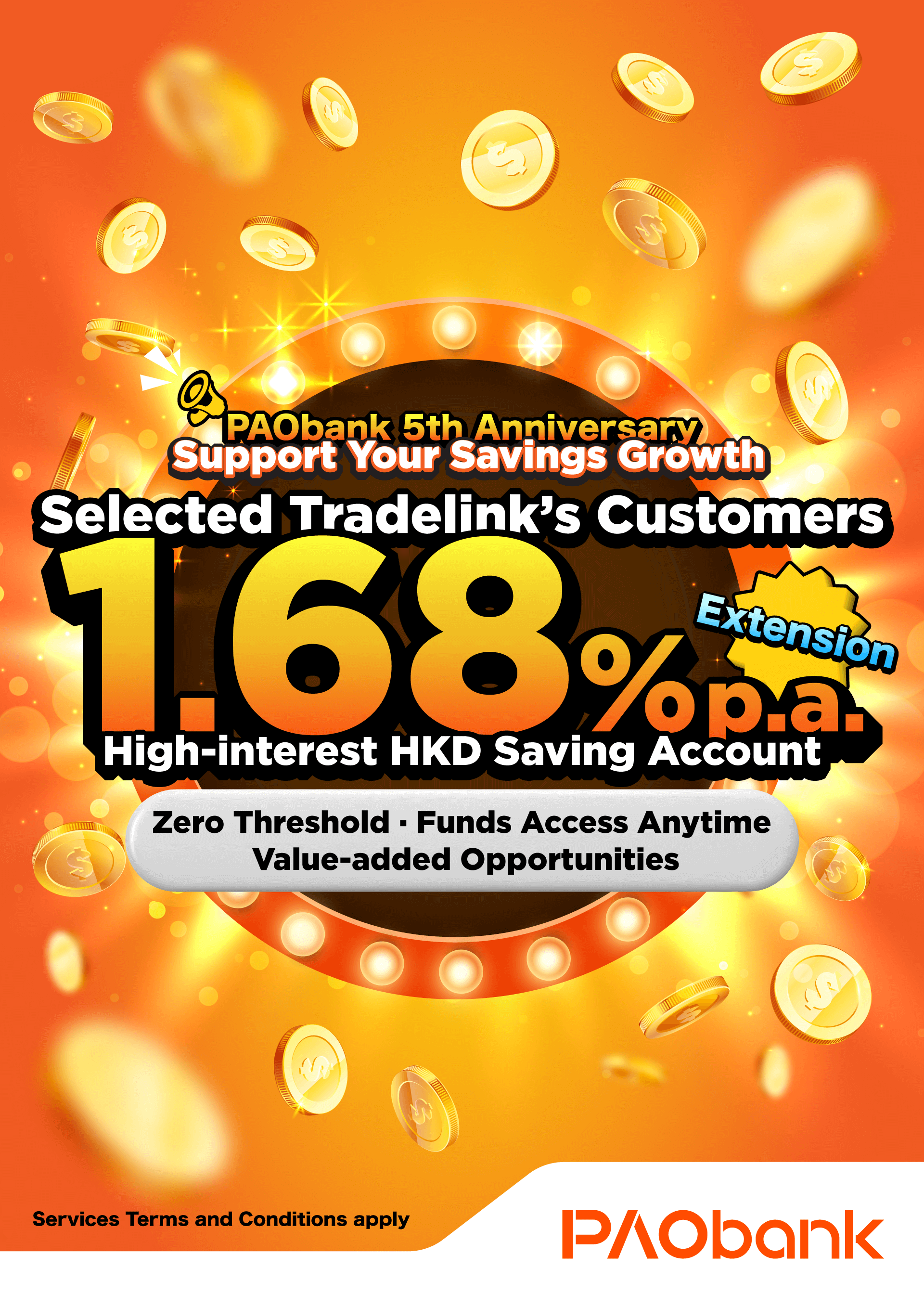 PAObank 5th Anniversary Support Your Wealth Growth